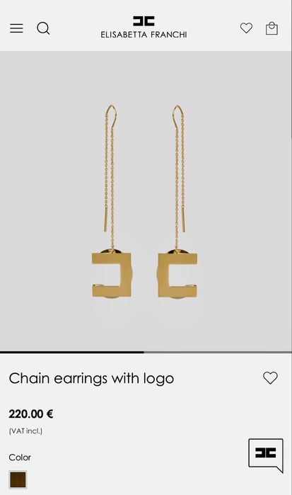 ELISABETTA FRANCHI Оригинални обеци, купени за 220€, продават се 140€