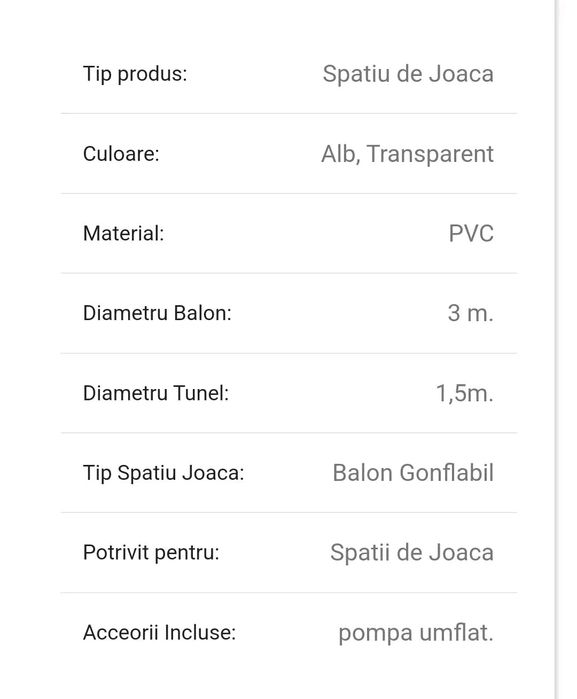 Decor evenimente, spatiu de joaca copii, alb, gonflabil