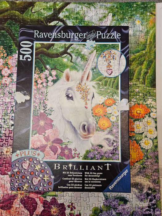 Ravensburger Brilliant Puzzle - Sparkling Unicorn, 500 piese