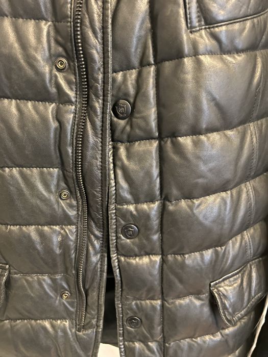 Geaca de piele cu puf Massimo Dutti