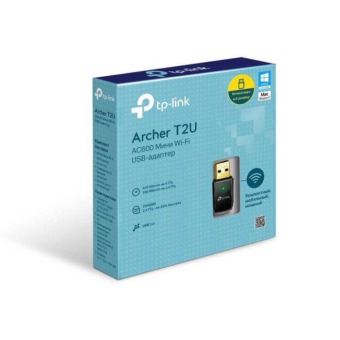 TP-Link Archer T2U / AC600 USB-адаптер с поддержкой Wi-Fi ++