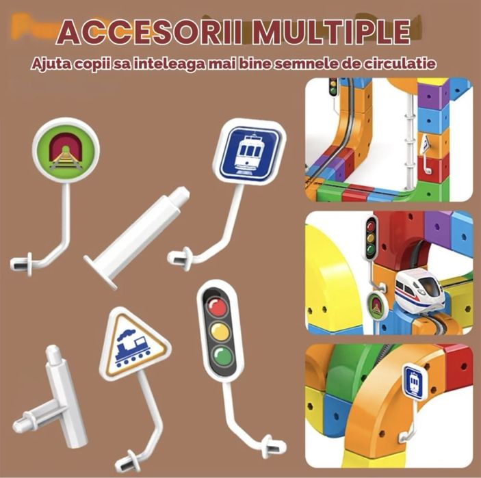 Set Cube Track 123 piese – Jucărie construcție copii 3+ ani