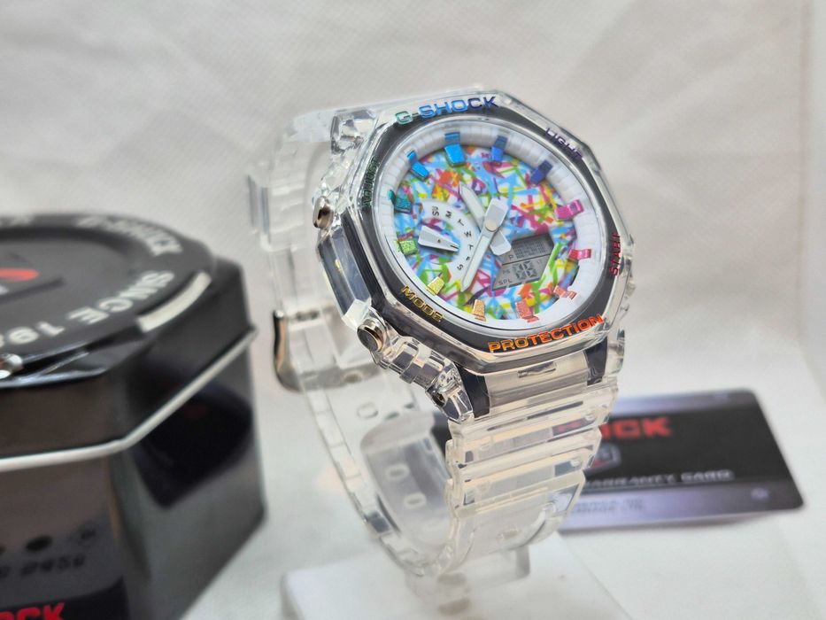 Ceas Sport Casio g shock ga 2100 BM jellyfish ,paint Multicolor , Nou,Garantie 2 ani