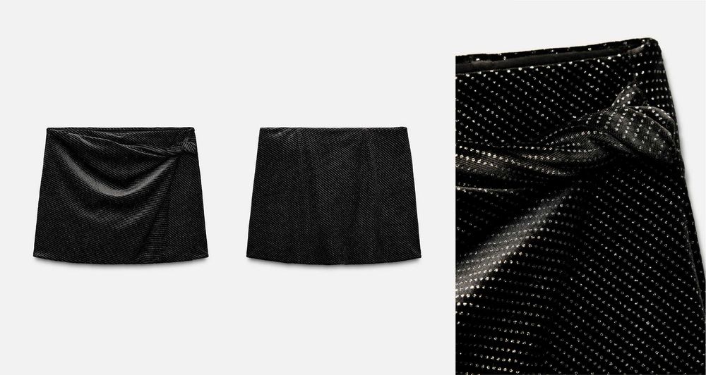 Блестяща пола-панталон с брокат Zara, S и M