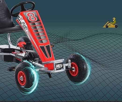 Kart cu pedale, Kinderauto F8-3, roti Gonflabile 6 inch RED
