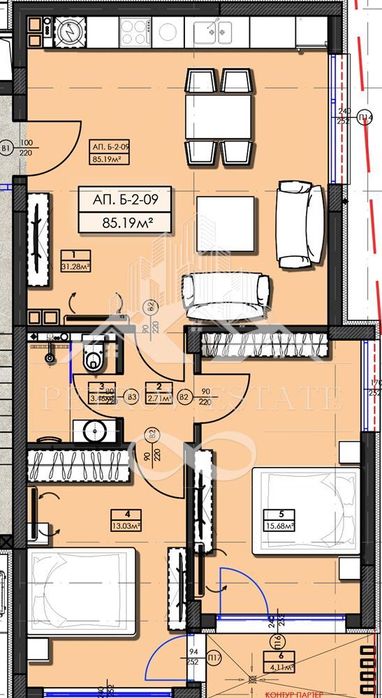 3-стаен в Пазарджик, област-гр.Велинград площ 98 цена 97700