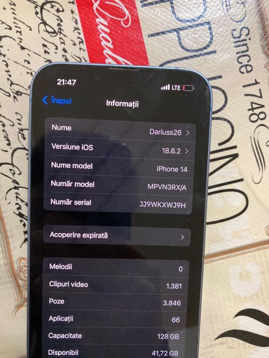 Iphone 14 albastru 128