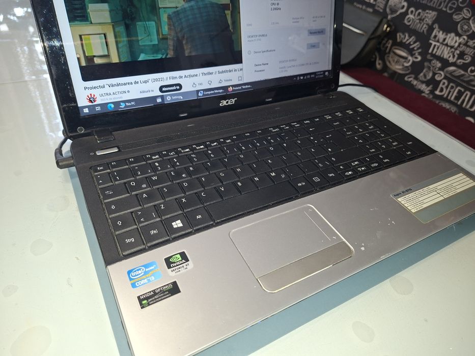 Acer Aspire cu video dedicat NVIDIA,  Intel i3, 8 gb ram, baterie ok