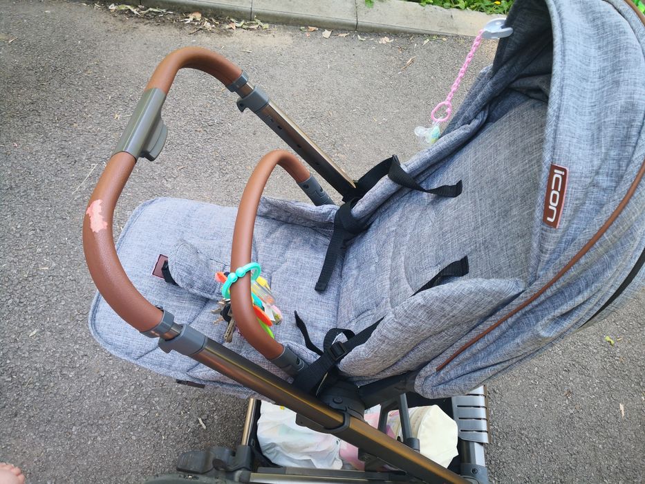 Количка Cangaroo icon 3 в 1-зимен, летен кош, столче за колата, чанта