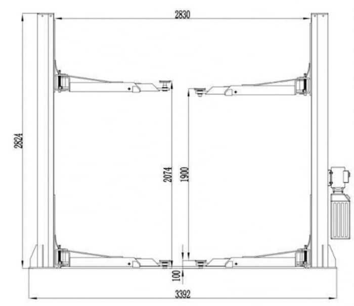 Elevator 2 coloane 4T blocaj electric 220V sau 380V, SWAG Automat