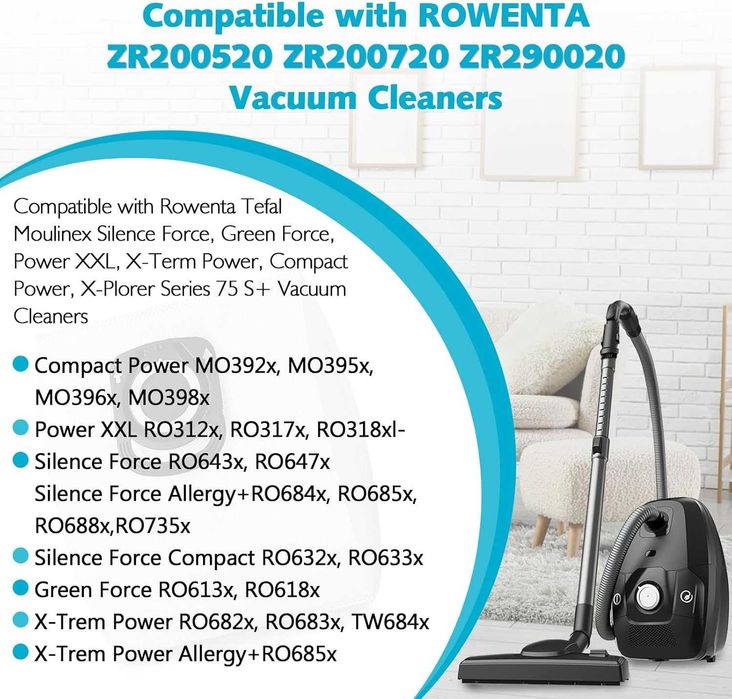 15 торбички за прах Rowenta Hygiene ZR200520 ZR200720 ZR200920 Compact