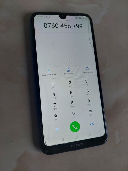 Vând Huawei Y7 2019 albastru /puțin fisurat dar funcțional /poze reale