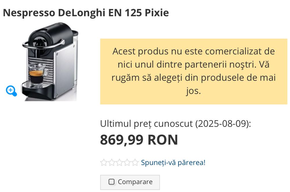 Vand espressor cu capsule Nespresso DeLonghi Pixie