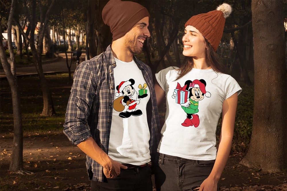 Tricou tricouri personalizat de Craciun tricouri cupluri