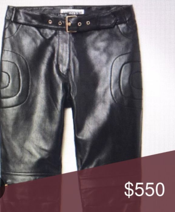 MOSCHINO&HM оригинален НОВ дамски панталон,естествена агнешка напа