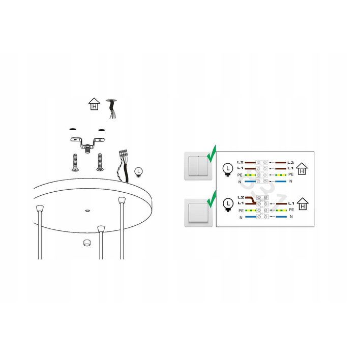 LEDO-341 Висяща лампа 3xE27 бяла/черна - 960-EZ3
