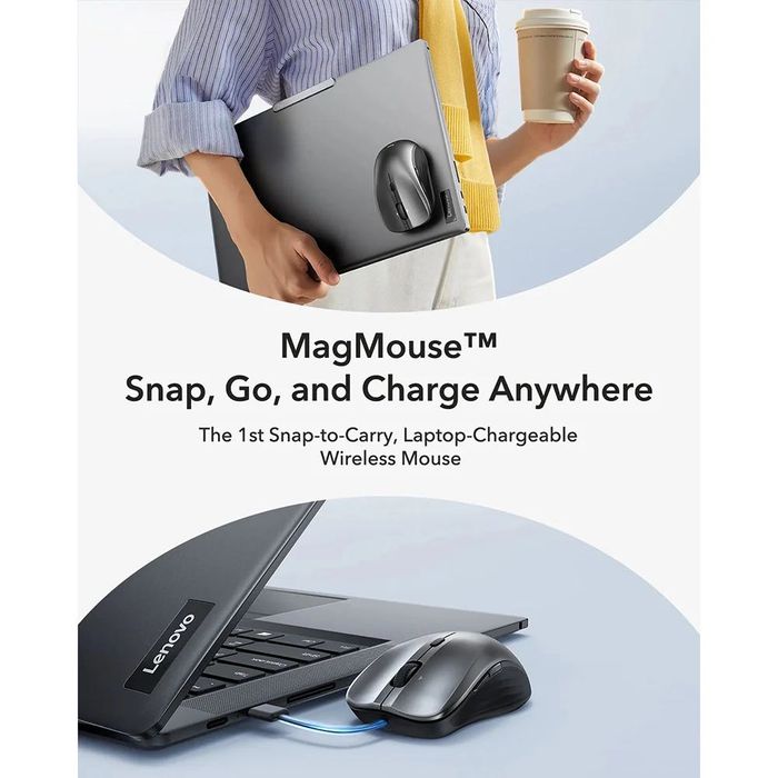 Безжична Мишка ESR MagMouse с Магнитна СтойкаI, USB-C Зареждане