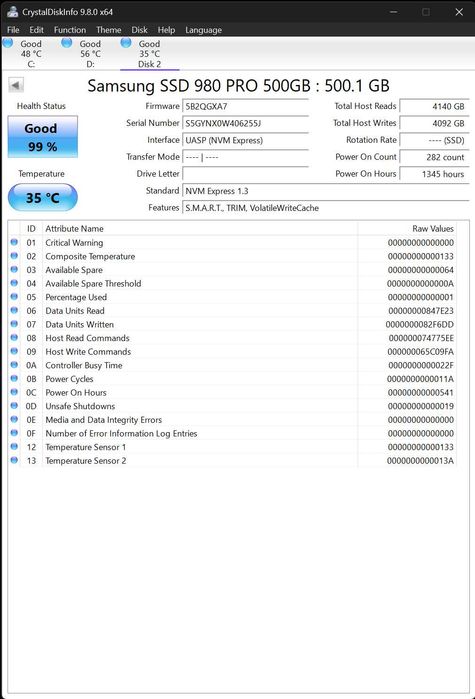 SSD Samsung 980 PRO 500GB, M.2 NVMe PCIe 4.0
