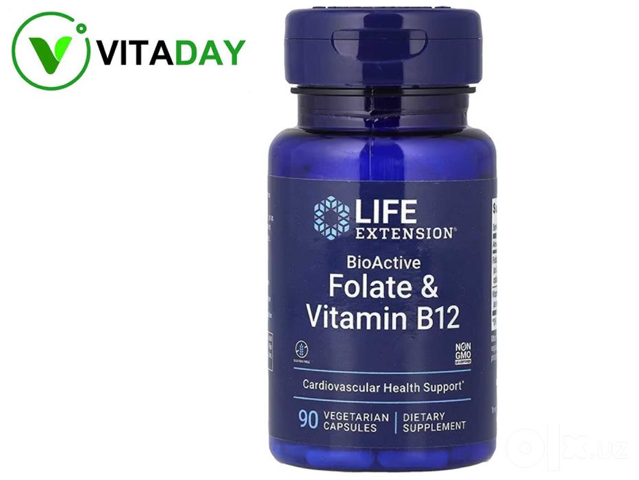 Life Extension Folate & Vitamin B12 биоактивные фолат и витамин B12