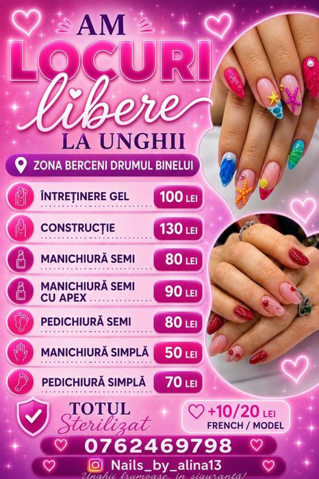Locuri libere la unghii
