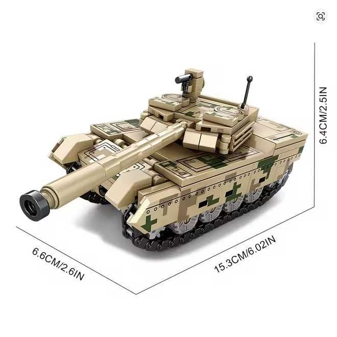 Joc constructii 224 pcs tip Lego Battle Tank VT-4 cu 2 figurine