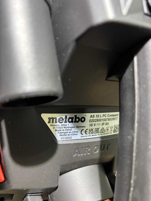 Aspirator compact fără fir metabo AS 18 L PC - 602028850 - 18 V