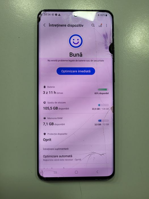 Samsung Galaxy S20 Ultra fisurat nu este impecabil