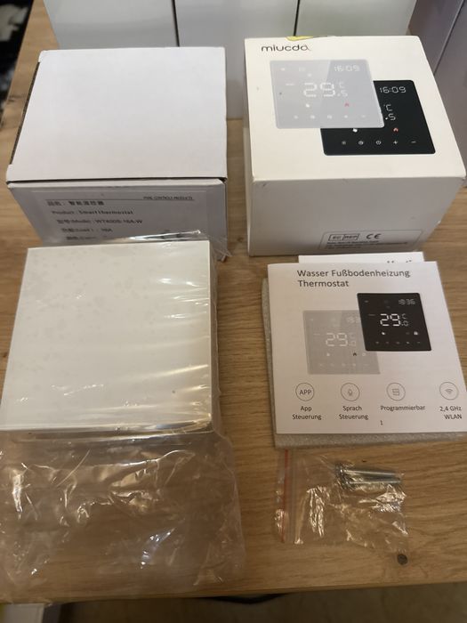 Termostat Miucda inteligent Smart Wifi wireless WT400S-16A-W încălzire pardoseală apă/boiler gaz,digital de cameră WLAN,programabil,Alexa, Google Home