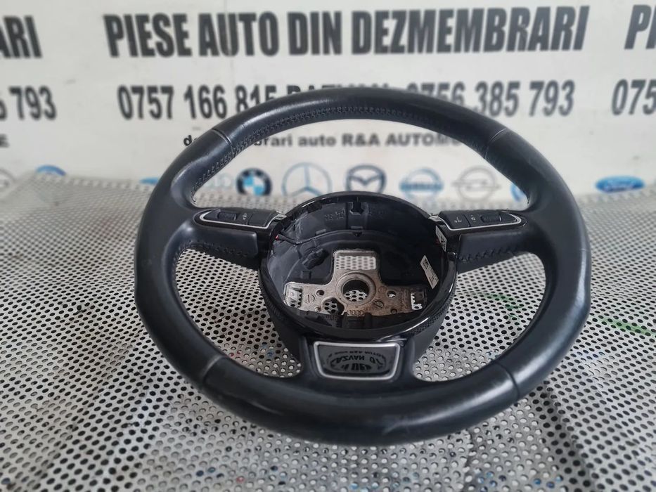 Volan Din Piele Cu Comenzi Airbag Rotund Audi A4 B8 Q3 Q5 A5 2.0 Tdi Euro 5 Cod Motor CJC Cutie Aut