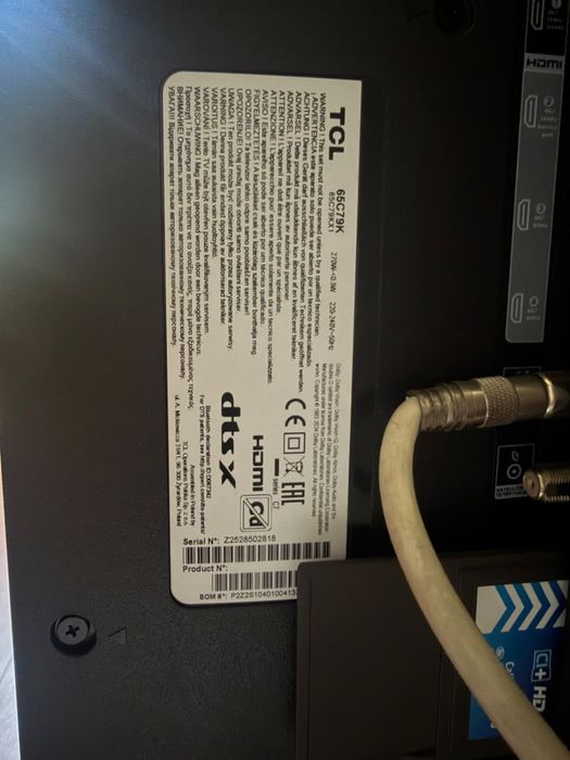 TV TCL 65C79K (garantie sept 2030) & 2 boxe S200MK3 (+stativele)