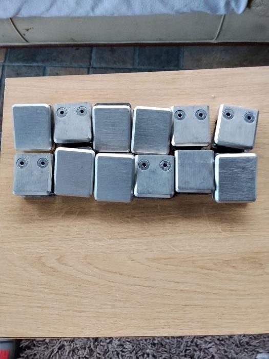 Set 12 cleme / conectori inox balustradă sticlă, import Germania (D.B.G.M.)