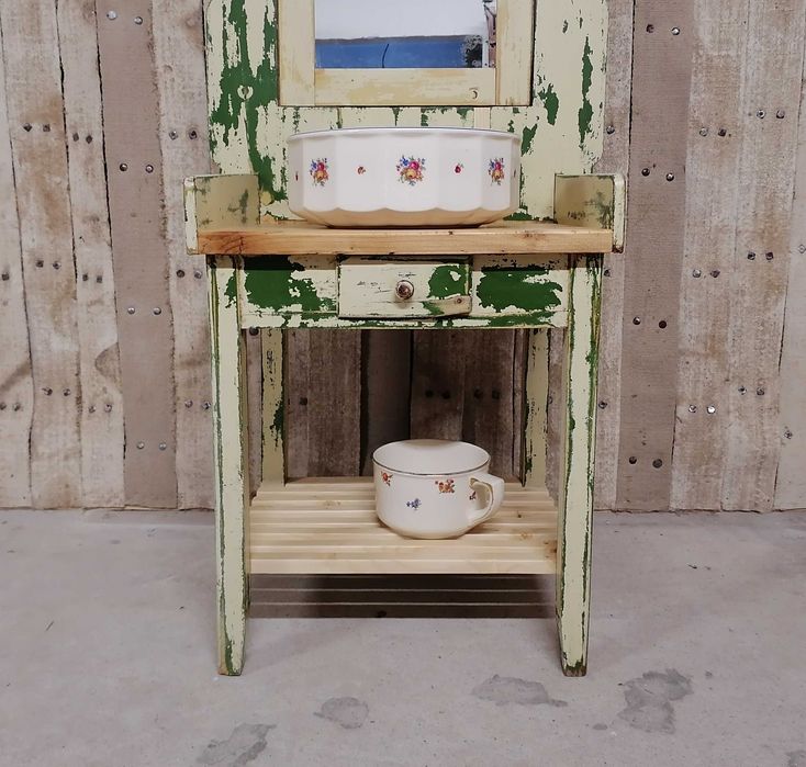 REDUCERE - Mobilier baie lemn/Corp Chiuveta/Toaleta veche cu oglinda