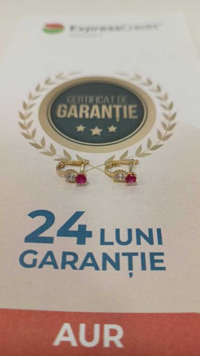 Cercei aur 14k 1.33gr [AG24 Harlau B.46592.1] - Garantie 2 ani!