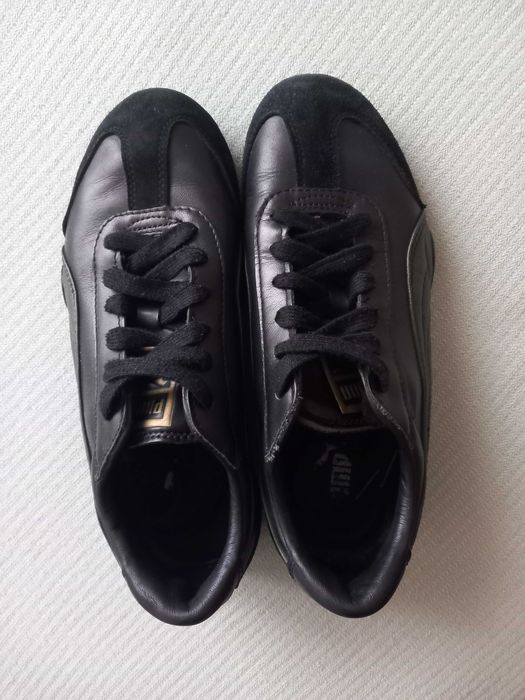 Черни дамски маратонки PUMA естествена кожа