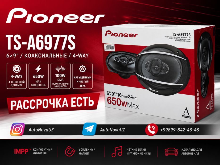 Динамик Pioneer TS-A6977S 6x9 100Вт Naqd Nasiya by Teyes