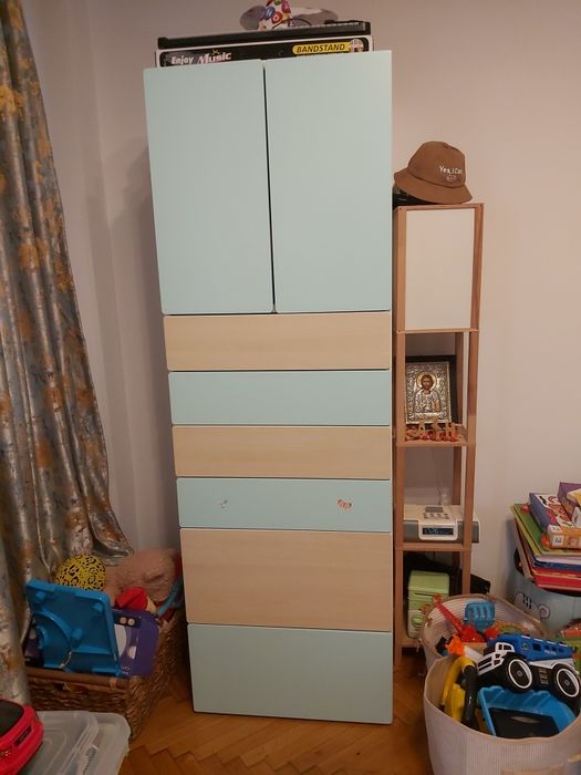 Set Ikea patut bebe+masa de infasat+dulap haine