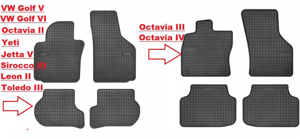 Гумени стелки Frogum съвместими с Skoda/Seat /VW