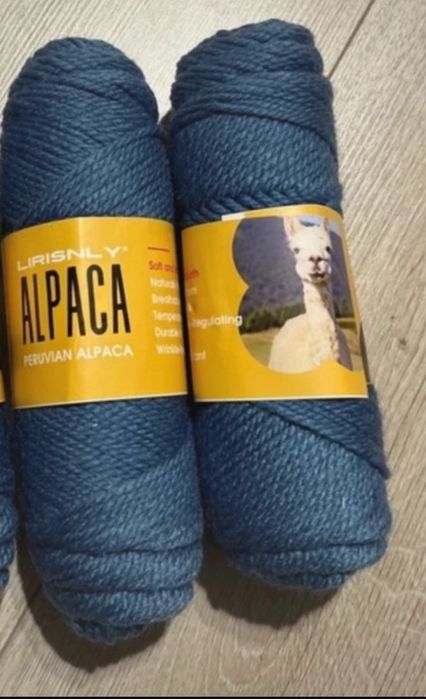 Lana alpaca pentru crosetat si tricotat - albastru si verde