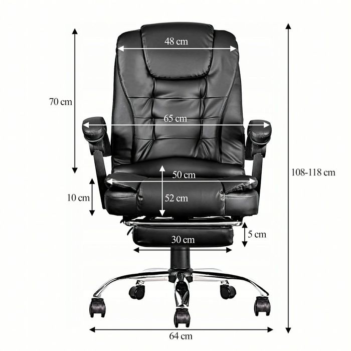 Ергономичен въртящ се офис стол с масаж и поставка за крака