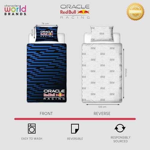 Нов Детски спален комплект Red Bull Racing двулицев син 135x200 см за стая фенове
