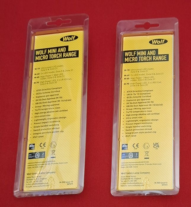 Lanterna Wolf M-70 Zona 0 ATEX UKEX IECEx  nouă sigilată,