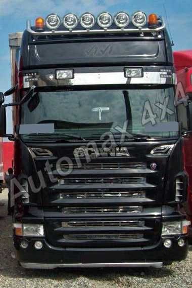 Bullbar, bara inox, suport proiectoare plafon Scania