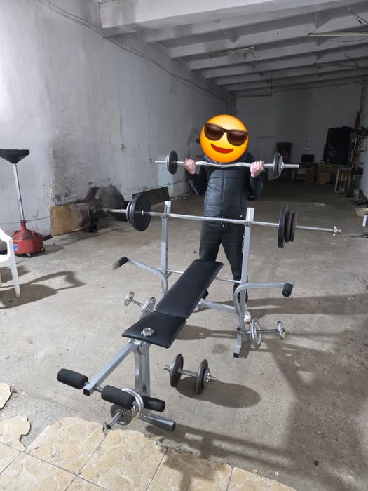 Set Pachet banca + haltere + gantere