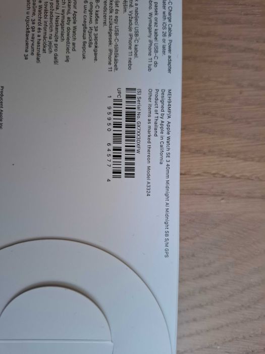 Часовник Apple Watch SE 3 Gen 40mm GPS Midnight