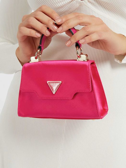 Нова дамска оригинална розова чанта Guess Velina Mini Bag