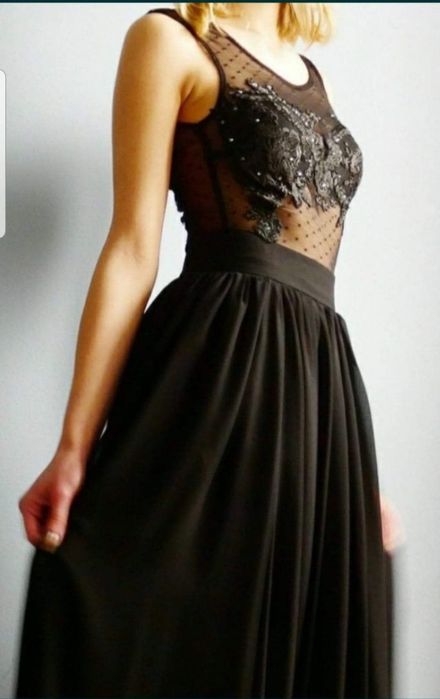 Черна бална рокля+ подарък чанта