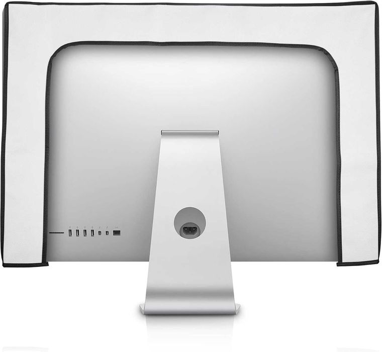 Калъф за монитор 27-28 инча, Kwmobile, бял/черен, текстил. 67*47,5 см