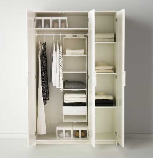 Dulap IKEA BRIMNES cu 3 uși, alb, 117x190 cm