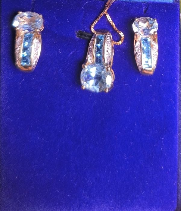 Set aur 14k topaze și diamante