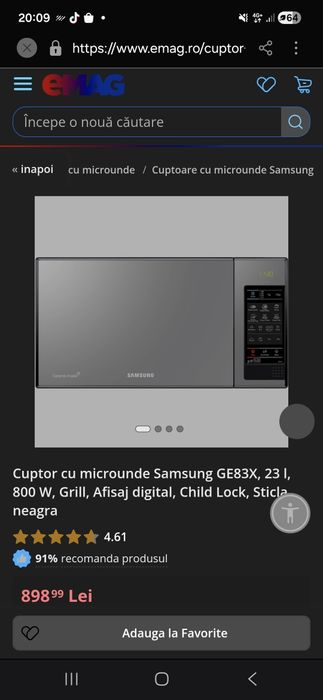 Vand cuptor  microunde